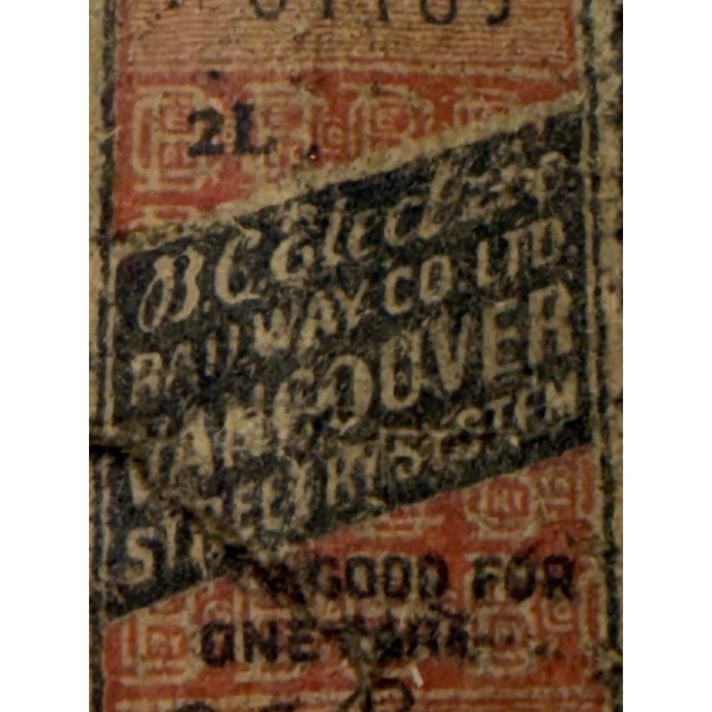 ORIG 1920 BCE Vancouver Canada British Columbia Railway Ticket Tram Pass - Picture 5 of 9